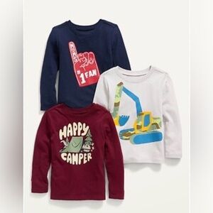 Old Navy Kids Long Sleeve Tees - Red, Burgundy, White
